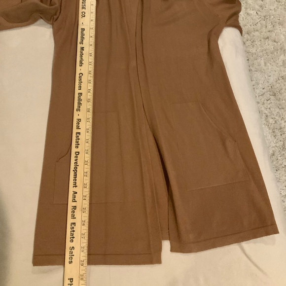 Cyrus Tan M open front hooded cardigan w/ front pockets Classic Minimalist - Picture 6 of 7